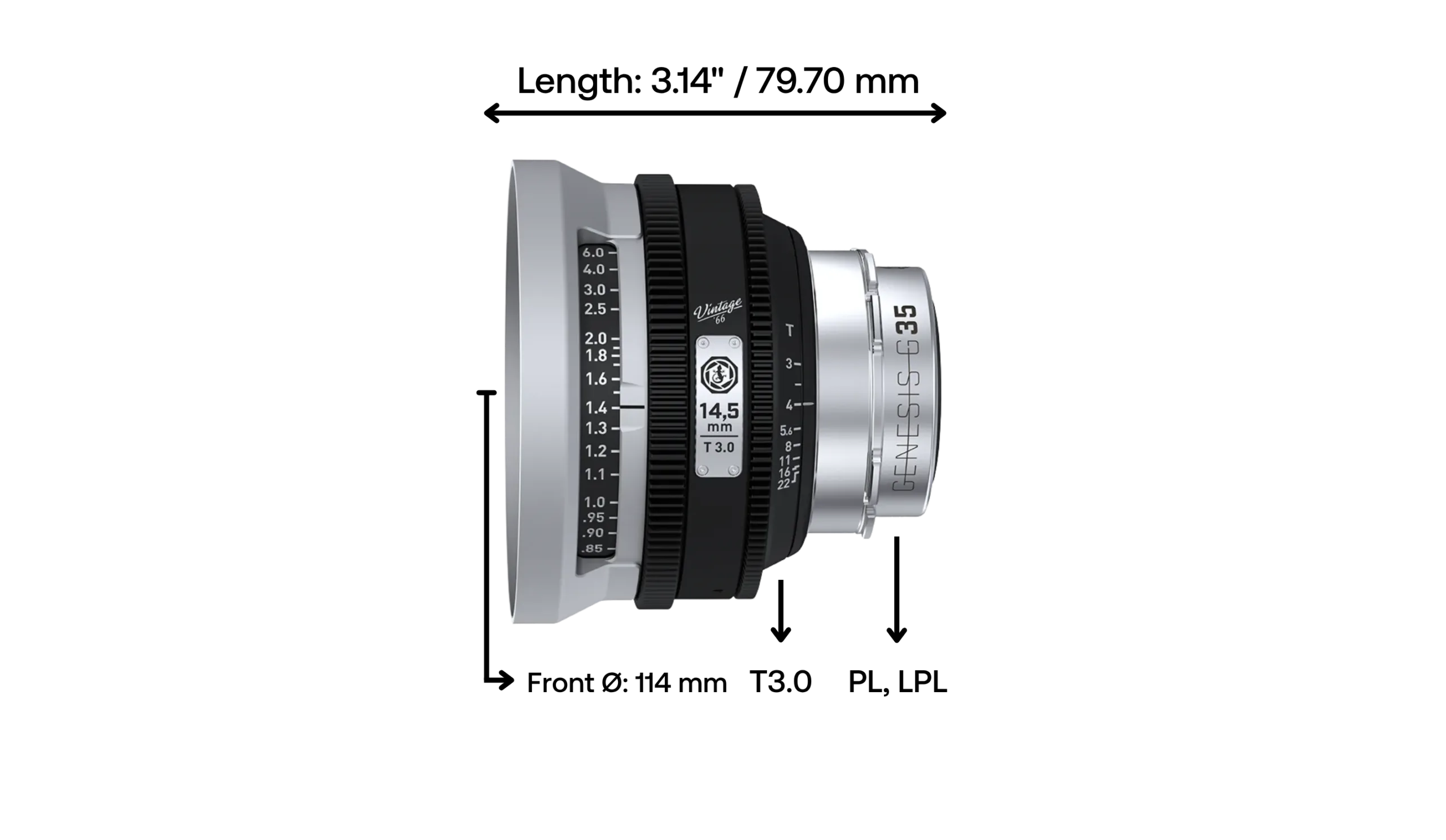 Gecko-Cam Genesis G35 Vintage ’66 14.5mm T3.0 Full Frame Prime Cinema Lens