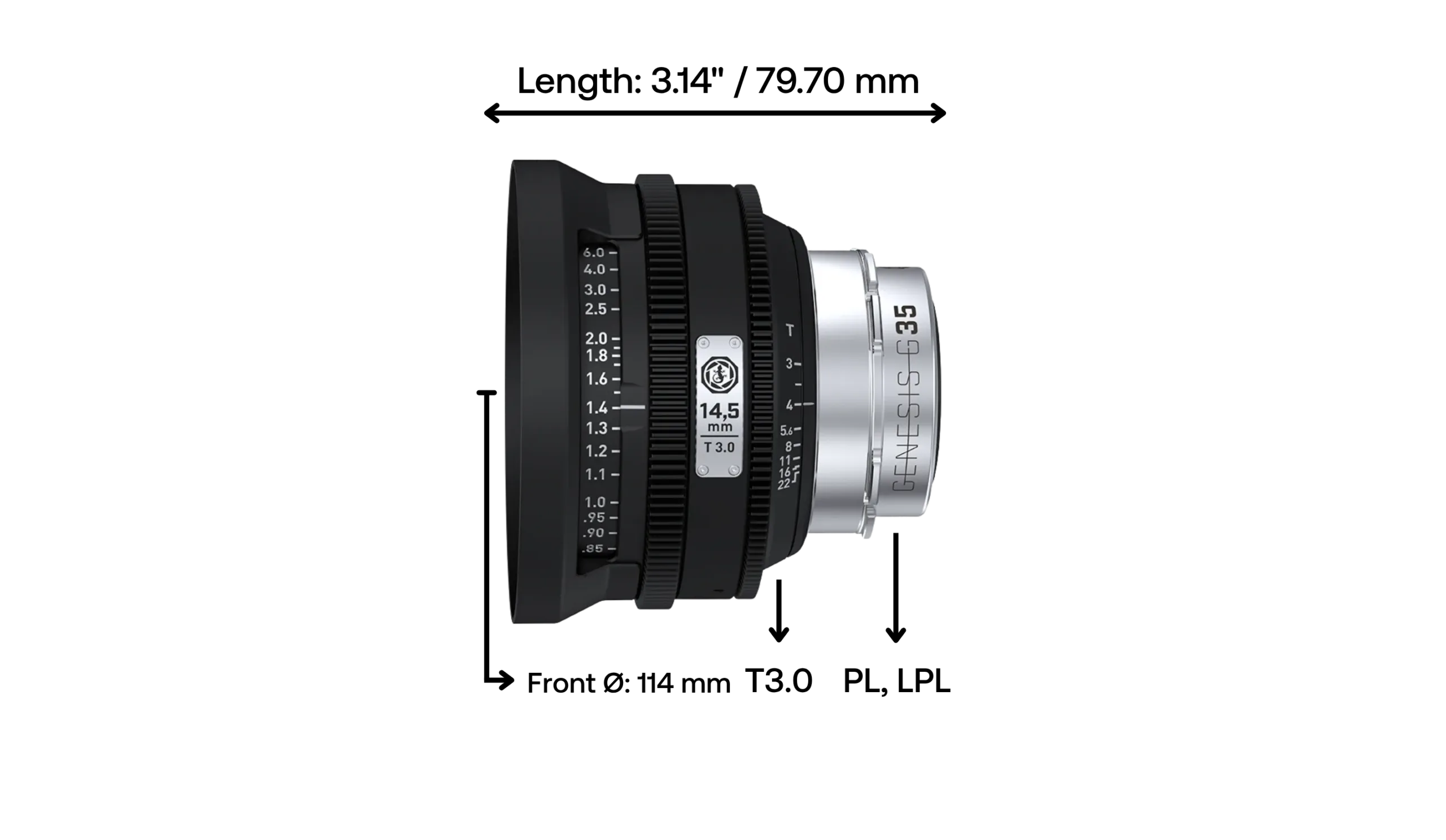 Gecko-Cam Genesis G35 14.5mm T3.0 Full Frame Prime Cinema Lens