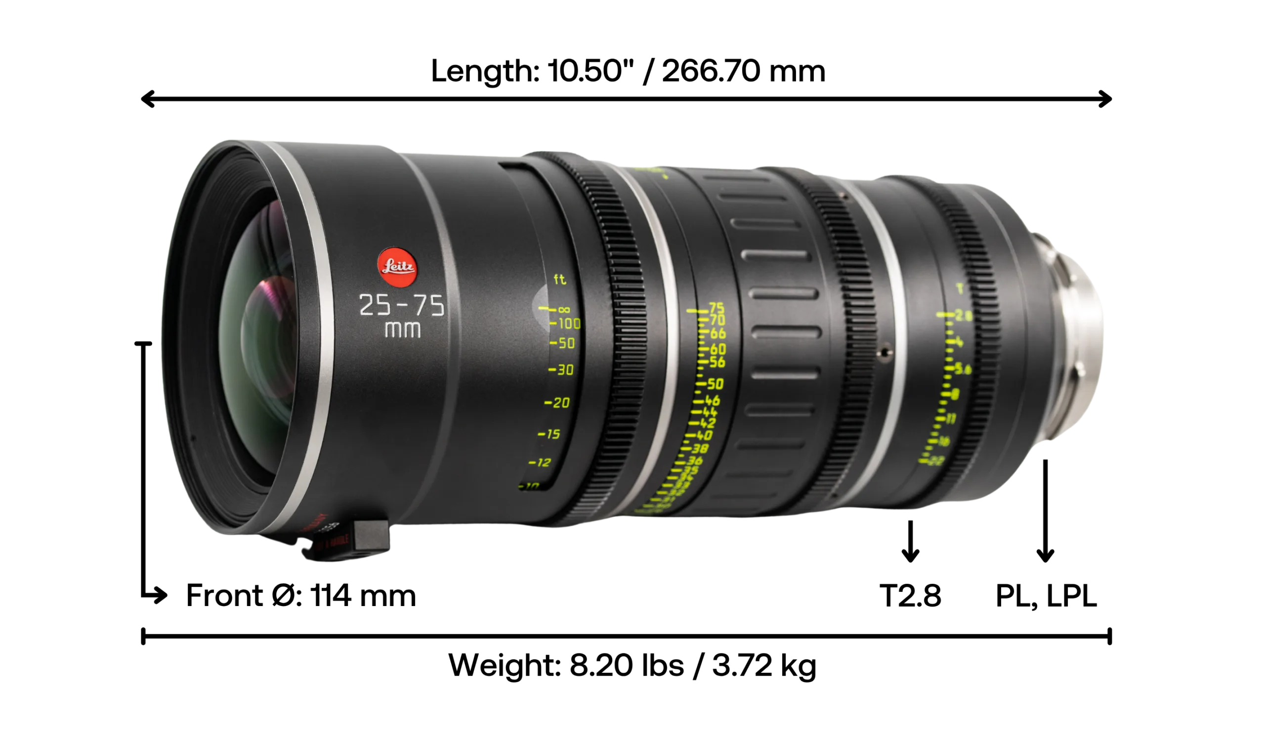 Leitz Full Frame 25โ75mm T2.8 Zoom Cinema Lens