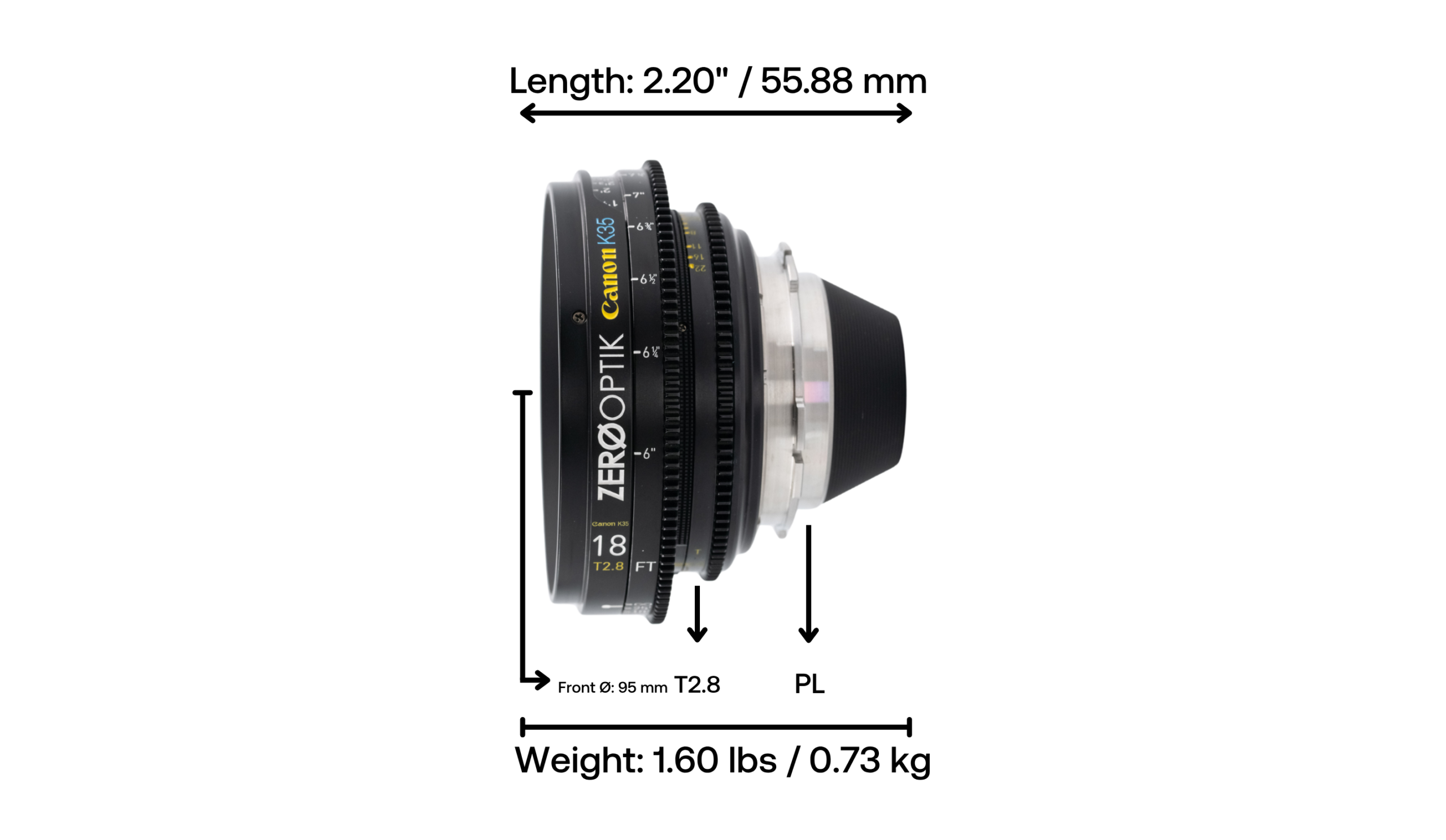Canon K35 18mm T2.8 Zero Optik Full Frame Prime Cinema Lens
