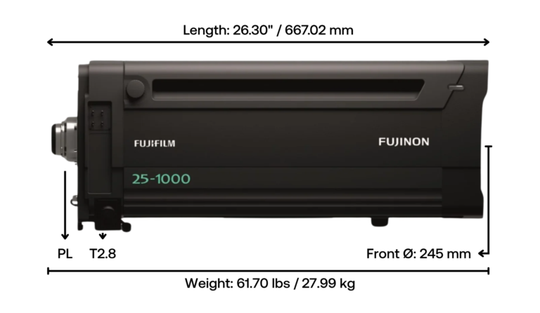 Fujinon Duvo HZK 25–1000mm T2.8 Super 35 Zoom Cinema Lens