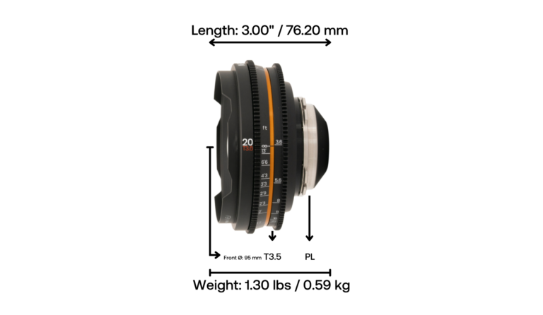 IronGlass MKII Soviet Rehoused 20mm T3.5 Full Frame Prime Cinema Lens
