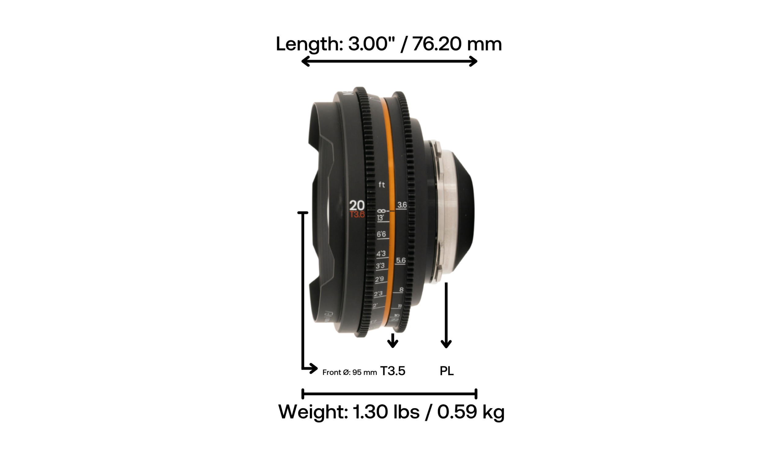 IronGlass MKII Soviet Rehoused 20mm T3.5 Full Frame Prime Cinema Lens