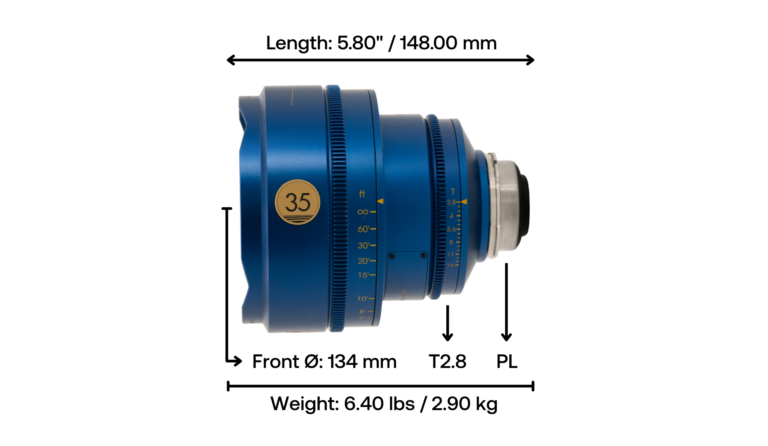 Second Reef Coral 35mm T2.8 1.5x Anamorphic Full Frame Prime Cinema Lens