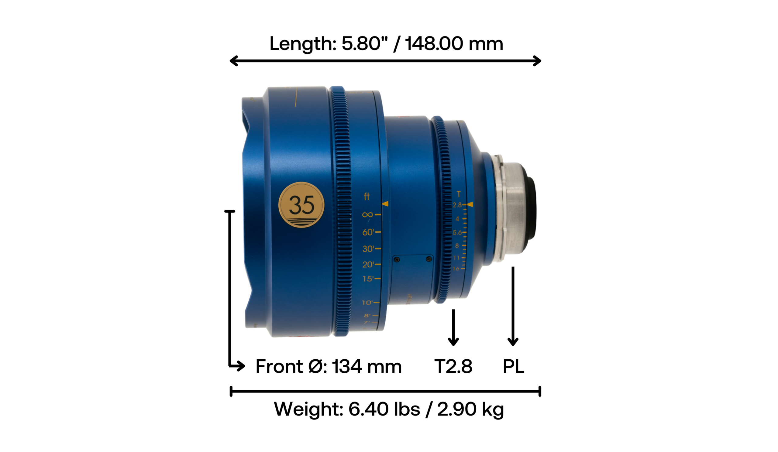Second Reef Coral 35mm T2.8 1.5x Anamorphic Full Frame Prime Cinema Lens