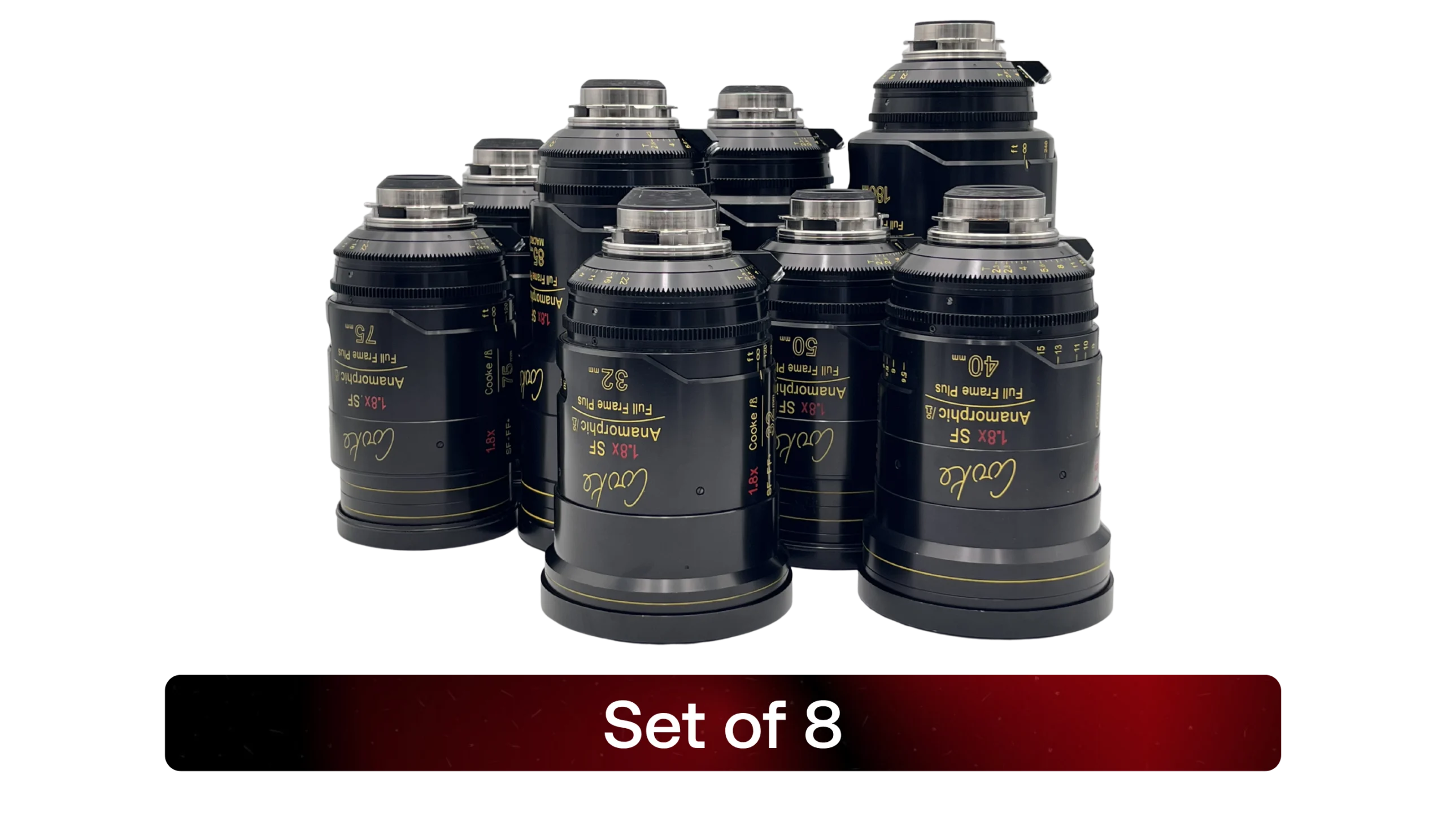 Cooke 1.8x Anamorphic Set of 8 For Sale