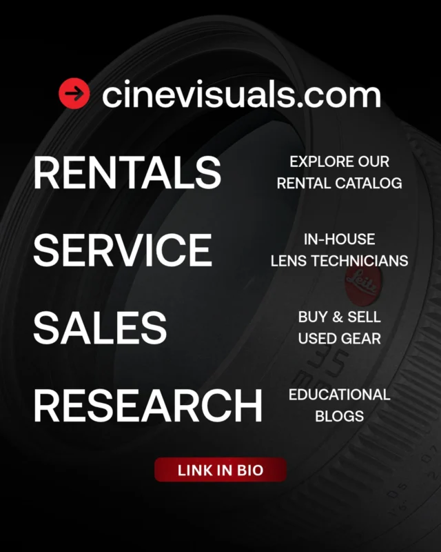 cinevisuals.com is the ultimate cinema lens tool for industry professionals.

- Browse our full rental catalog with an advanced filter system to find any cinema lens you need

- In-house lens technicians certified by major manufacturers to service your lenses

- Buy and sell used gear with confidence through our cinema lens marketplace

- Research cinema lenses with our in-depth articles written by our team of experts

Explore it all today at cinevisuals.com

#cine #cinema #cinematography #dp #cinelenses